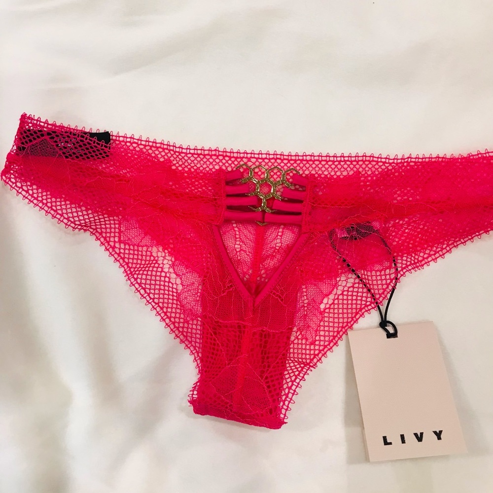 Hot pink lace Livy tanga thong